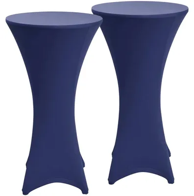 Produktbild von Beautissu Stretch Stehtisch Bistrotisch Husse, Ø70-75cm, Blau, 2er Set