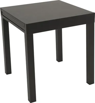Produktbild von Balkon-Ausziehtisch 70/140 x 75 x 70 cm Aluminium Glas Keramik-Optik Anthrazit