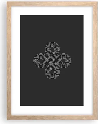 Produktbild von Gerahmtes Poster - Rahmen in heller Eiche - Symbol Schleife Unendlichkeit - 30x40 cm - Wand Bild - Wanddeko - Wandbilder - Kunstposter - Wandposter - Bilderrahmen - Bilder - P2NPA30x40-4931