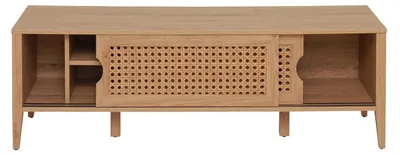 Image de CALICOSY - Meuble TV avec 2 Portes CoulissantesReproduction Rotin - L138 cm