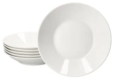 Produktbild von Ritzenhoff 6x Ontario Suppenteller weiß 400ml Porzellan tiefe Teller
