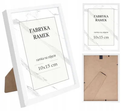 Image de Fabryka Ramek Cadre Photo 10x15 Blanc Pied de Support