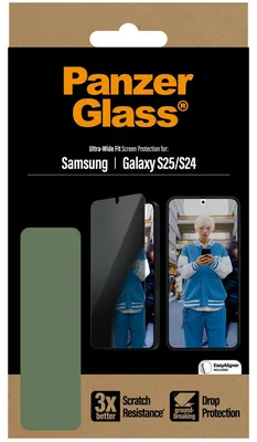 Productafbeelding van PanzerGlass Ultra-Wide Fit Screenprotector voor Samsung Galaxy S25 - Privacy case friendly