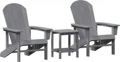 Produktbild von vidaXL Gartenstuhl 3 pcs Hellgrau Polyethylen