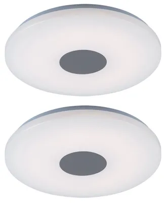 Produktbild von 2er Set LED Deckenleuchte, Chrom, Acryl, rund, satiniert, 37,5 cm