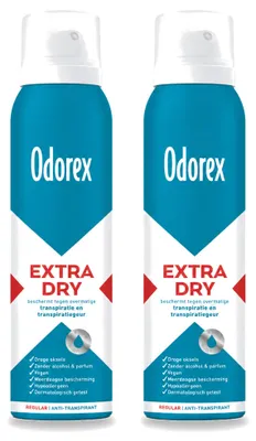 Obrázok produktu pre 2 x Antiperspirant-deodorant Odorex Extra Dry Regular, 150 ml - výhodná balenka - 2 kusy