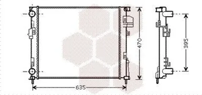 Produktbild von VAN WEZEL 43002303 Kühler Wasserkühler Motorkühler für OPEL Vivaro A Kastenwagen (X83) Vivaro A Combi (X83) für RENAULT TRAFIC II Kasten (FL)