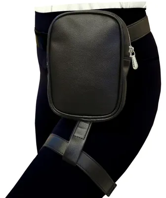 Produktbild von Beintasche Kunstleder Schwarz Verstellbar Damen 12,5x17,5x5cm