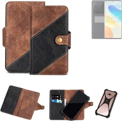 Produktbild von K-S-Trade Handyhülle Schutzhülle Bookstyle Case kompatibel mit Vivo X80 Pro Klapphülle Cover Hülle Schutztasche 1x