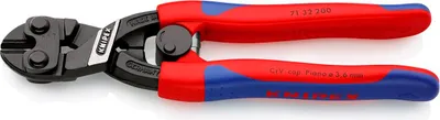 Produktbild von Knipex Kompakt-Bolzenschneider Cobolt Länge 200mm poliert 2-Komponenten-Griff schwarz atramentiert SB - 71 32 200 SB