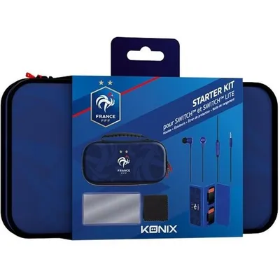 Immagine prodotto di Starter Kit - Konix - Cover + cuffie + schermo protettivo + scatola - Blu - Switch e Switch Lite - Licenza ufficiale FFF