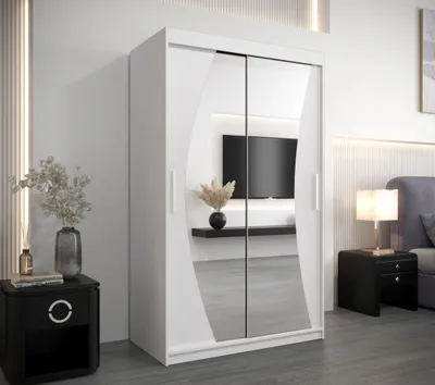Produktbild von Kleiderschrank mit Schiebetüren AGATA – 120 cm, weiß