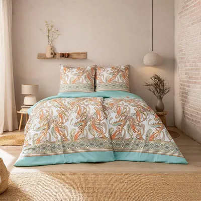 Produktbild von Estella Mako Interlock Jersey Bettwäsche Siena azur 135x200 cm + 80x80 cm