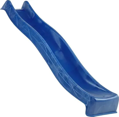 Produktbild von KBT Blau 290 cm Rutsche, Wasserrutsche mit Gartenschlauchanschluss, HDPE Spritzguss Wellenrutsche, geschwungenes Design für Spielgeräte und Spielturm Plattform