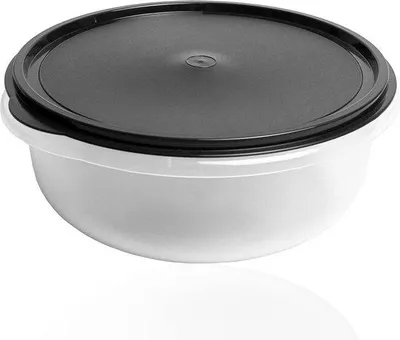 Produktbild von Große schwarze Teigschüssel 6l mit Deckel