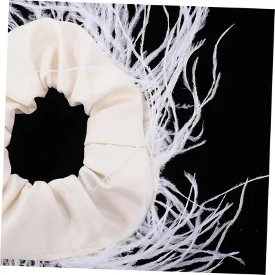 Produktbild von 10 Stück schwarze Haargummis für Pferdeschwänze, Haarschmuck für Frauen, Haarband mit Federdesign, Pferdeschwanzhalter und dehnbare Stoffstirnbänder