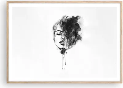 Produktbild von Gerahmtes Poster - Rahmen in heller Eiche - Frau Gesicht Abstraktion - 100x70 cm - Wand Bild - Wanddeko - Wandbilder - Kunstposter - Wandposter - Bilderrahmen - Bilder - Kunstdruck - P2NAA100x70-4934