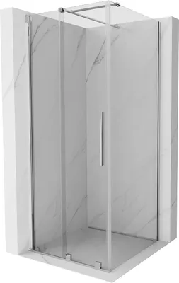 Produktbild von Mexen Velar ausziehbare Duschabtrennung 90 x 90 cm, transparent, chrom - 871-090-090-01-01