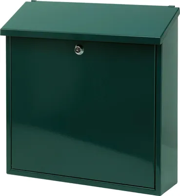 Produktbild von Wandbriefkasten Malagan mit Zylinderschloss | HxBxT 37x37x11,5cm | Einwurföffnung 35,8 x 4cm | Grün