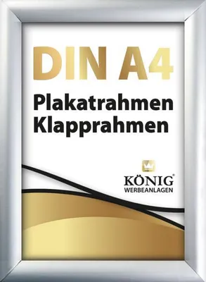 Produktbild von Dreifke® Plakatrahmen DIN A4 | 25mm Alu Profil, eckig | silber | Bilderrahmen...