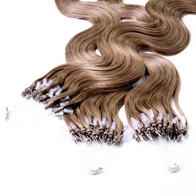 Immagine prodotto di hair2heart Extended capelli umani ondulati - 25 ciocche 0,5g 60cm 8/1 biondo chiaro cenere