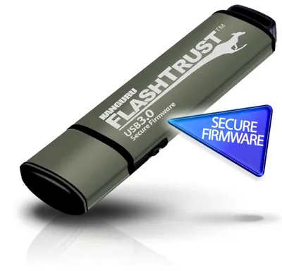Image de iStorage Kanguru FlashTrust USB 3.0 128 Go, 128 Go, USB Type-A, 3.2 Gen 1 (3.1 Gen 1), 230 Mo/s, capuchon, gris