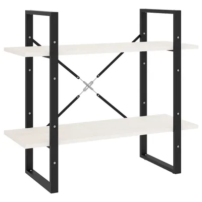 Obrázok produktu pre vidaXL Regál na knihy 2 police biely 80x30x70 cm masívne borovicové drevo