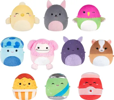 Produktbild von Micromallows SQMM0125-10er Pack, superweiche Mini-Squishmallows, 6,5 cm Plüschfiguren (Na'Ima, Ankur, Nestor, Brina, Aphrodite, Oha, Aimee, Janna, Garret, Gist)