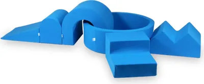 Produktbild von Schaumstoffspielplatz mit Rundbecken 90x30 Blau + 5 Elemente ohne Bälle