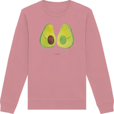 Produktbild von Mr. & Mrs. Panda Nachhaltiger Pullover Avocado Pärchen Größe S - Canyon Pink - Geschenk, Schwangerschaft, Babyparty, Sweatshirt, Familie, Sweater, Pulli, Rundhals, Kinder