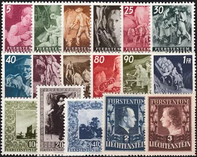 Produktbild von Liechtenstein 1951 postfrisch Nr. 289-305