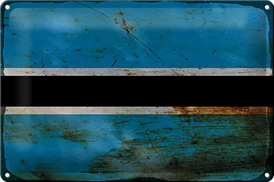 Produktbild von Blechschild Flagge Botswanas 30x20cm Flag of Botswana Rost