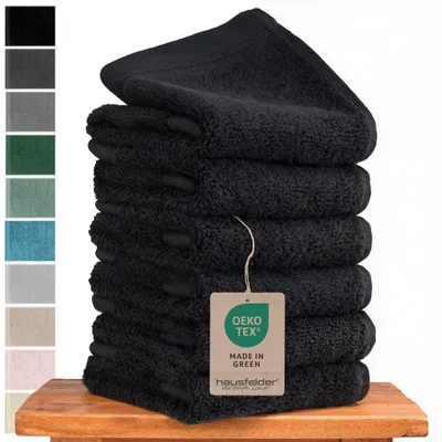 Produktbild von Hausfelder Gästehandtücher Set Handtücher (Schwarz, 6 Gästehandtücher)