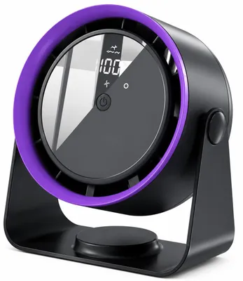 Produktbild von Tragbarer Ventilator, 5 Kühlstufen, USB Air Wandmontierter Doppelzweck -Lüfter, Fortschrittliche Digitalanzeige, Mini-Ventilator Für Zuhause, Grau