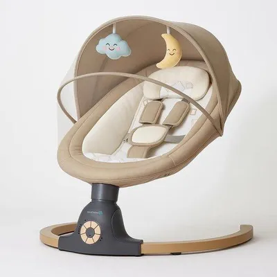 Productafbeelding van Elektrische Baby Schommel - Baby Bouncer - Baby Kalmeren - Met Bewegingssensor - 60 x 66 x 110 cm - Beige