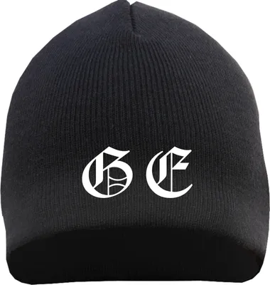 Produktbild von GE Beanie Mütze - Altdeutsch - Bestickt - Strickmütze Wintermütze Gelsenkirchen Mütze Einheitsgröße Schwarz