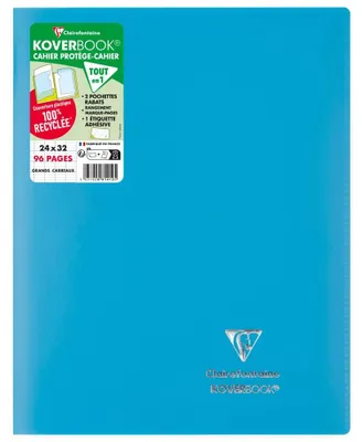 Zdjęcie produktu dla Clairefontaine 981412C Clairefontaine Zeszyt Koverbook, 240 x 320 mm, papier Seyès, niebieski