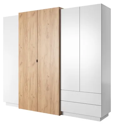 Image de Armoire pour chambre à coucher, blanche / chêne Craft Gold, 230 x 51,6 x 202,2 cm