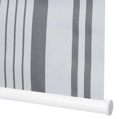 Image de Store à enroulement HWC-D52, store à enroulement latéral, store vénitien, 100x230cm protection solaire obscurcissement opaque ~ gris/blanc