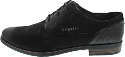 Zdjęcie produktu dla Eleganckie, czarne, skórzane półbuty męskie marki Bugatti, rozmiar 40 EU