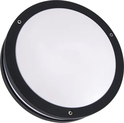Obrázek produktu pro LED nástěnná lampa venkovní hliníková IP54 neutrální bílé světlo 4100 K 780 lm Ø 26 cm kulatá černá bílá Suterénní lampa