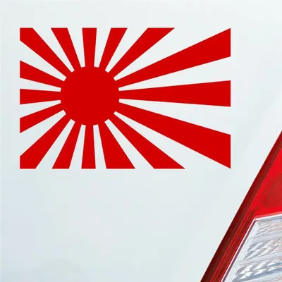 Produktbild von Auto Aufkleber Kyokujitsuki Japan aufsteigende Sonne Sun 15x10 cm Rot Sticker Heckscheibenaufkleber