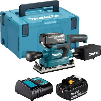 Image de Ponceuse vibrante 18V LXT ® - MAKITA - avec 2 batteries 18V 5Ah - chargeur - MAKPAC - DBO382RTJ