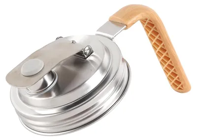 Mason Jar Deckel mit Ausgießer, Edelstahl, 9,1 cm, Holzgriff
