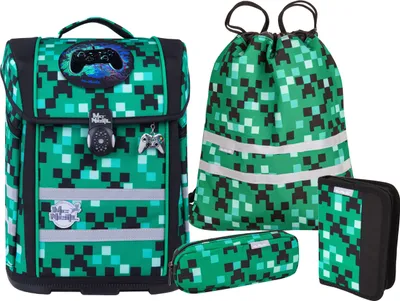 Produktbild von McNeill Schulranzen Ergo Perfecto Schoolbag Set 5-teilig Game Zone grün
