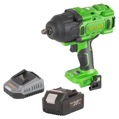 Obrázok produktu pre Akumulátorový rázový uťahovák Procraft PWA80bb 20 V, 1600 Nm, 1/2", bezkefový + 1x akumulátor 4,0 Ah + nabíjačka