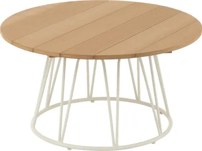 Produktbild von Runder Couchtisch aus Holz und Eisen