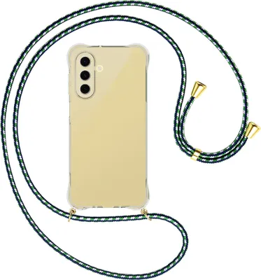 Produktbild von Handykette Backcover-Schutzhülle mit Band (Metall goldfarben) für Samsung Galaxy A26 5G - grün/blau/weiß