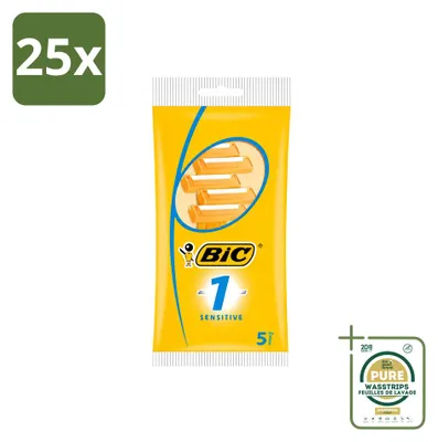 Obrázok produktu pre 25 ks jednorazových holiacich strojčekov Bic 1 Sensitive pre pánov – balenie