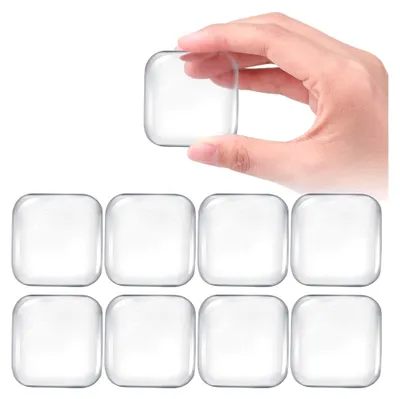 Produktbild von 8 Stück transparente Wand-Türstopper, selbstklebende Elastikpuffer, Gummipuffer, selbstklebende Türstopper